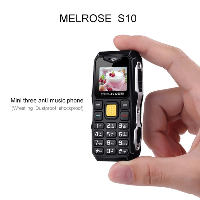 Melrose S10 Triple Proofing Phone, Waterproof Dustproof Shockproof, 1.0 inch, MTK6561D, Bluetooth Anti-lost, FM, Flashlight(Black)