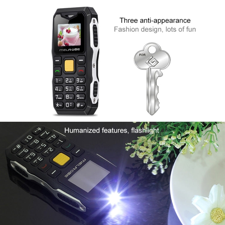 Melrose S10 Triple Proofing Phone, Waterproof Dustproof Shockproof, 1.0 inch, MTK6561D, Bluetooth Anti-lost, FM, Flashlight(Black)