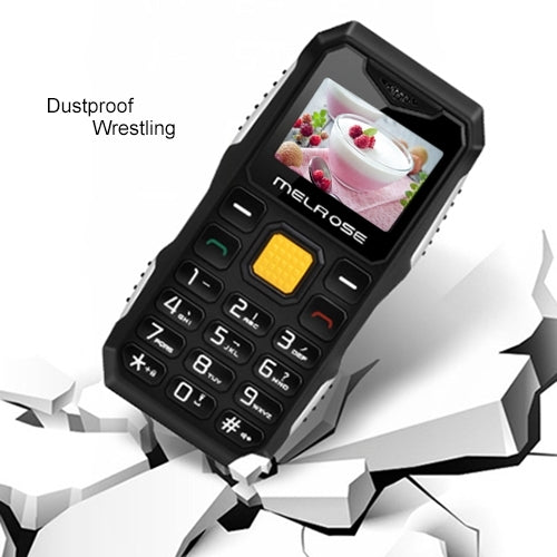 Melrose S10 Triple Proofing Phone, Waterproof Dustproof Shockproof, 1.0 inch, MTK6561D, Bluetooth Anti-lost, FM, Flashlight(Black)