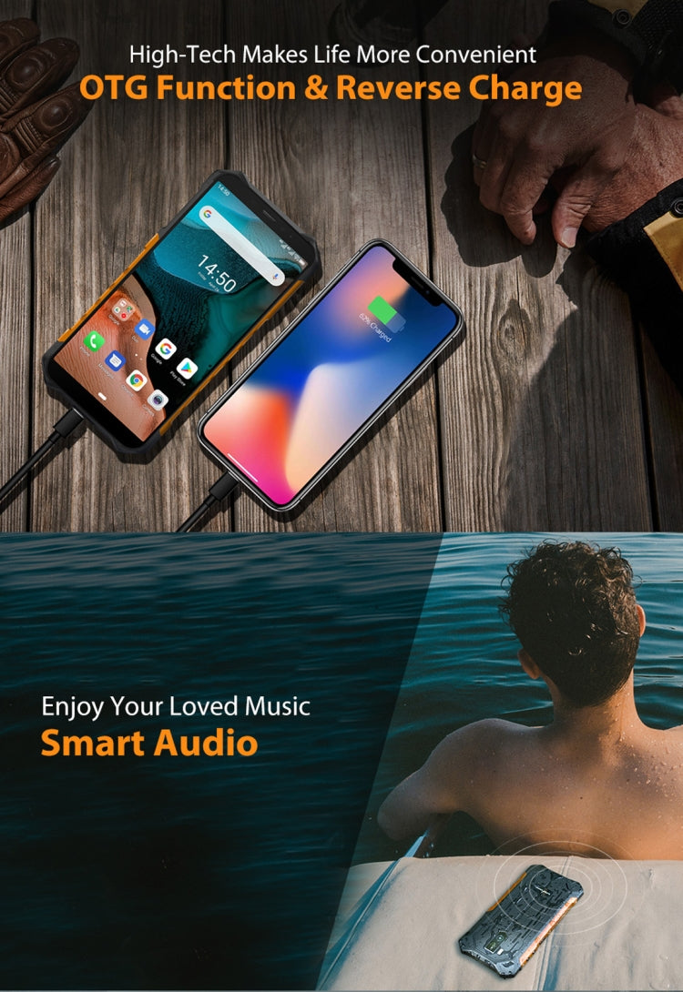 [HK Warehouse] Ulefone Armor X5 Rugged Phone, 3GB+32GB, IP68/IP69K Waterproof Dustproof Shockproof, Dual Back Cameras, Face Identification, 5000mAh Battery, 5.5 inch Android 10.0 MTK6762 Octa Core 64-bit up to 1.8GHz, OTG, NFC, Network: 4G(Orange)