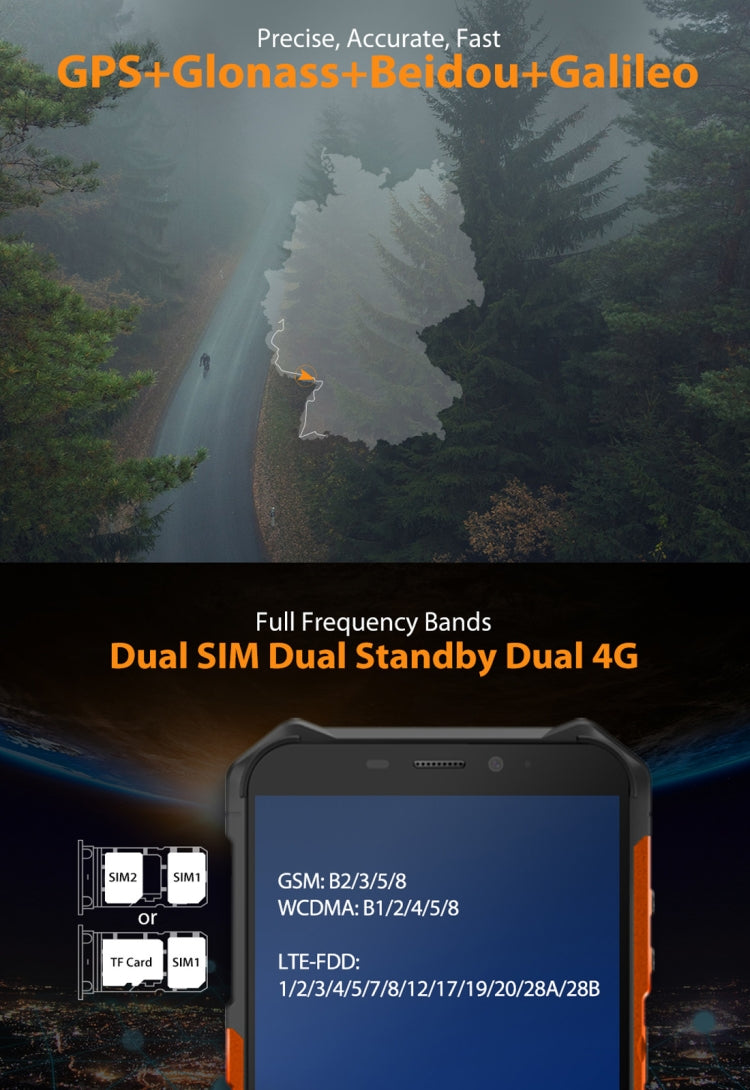 [HK Warehouse] Ulefone Armor X5 Rugged Phone, 3GB+32GB, IP68/IP69K Waterproof Dustproof Shockproof, Dual Back Cameras, Face Identification, 5000mAh Battery, 5.5 inch Android 10.0 MTK6762 Octa Core 64-bit up to 1.8GHz, OTG, NFC, Network: 4G(Orange)