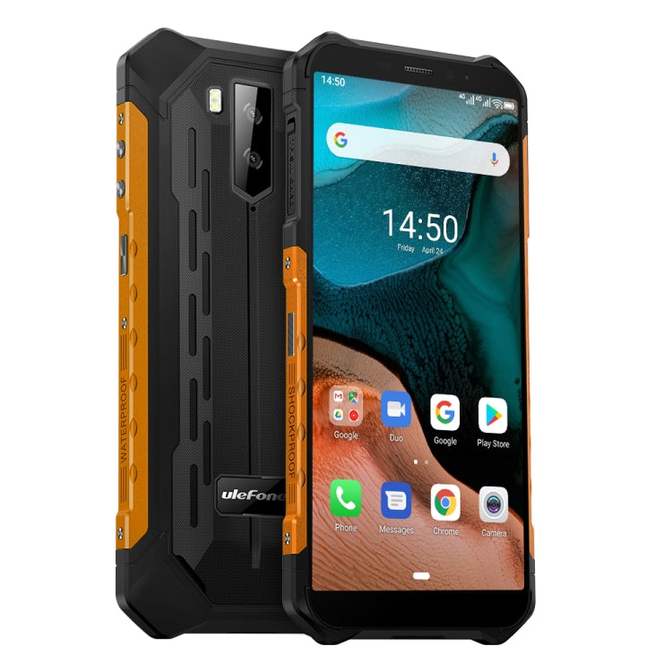 [HK Warehouse] Ulefone Armor X5 Rugged Phone, 3GB+32GB, IP68/IP69K Waterproof Dustproof Shockproof, Dual Back Cameras, Face Identification, 5000mAh Battery, 5.5 inch Android 10.0 MTK6762 Octa Core 64-bit up to 1.8GHz, OTG, NFC, Network: 4G(Orange)
