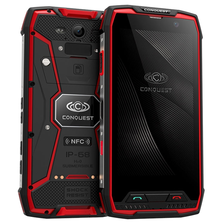 Conquest S11, 6GB+128GB, Walkie Talkie Function, RFID, 2W DMR, 7000mAh Battery, IP68 Waterproof Dustproof Shockproof, Fingerprint Identification, 5.0 inch Android 7.0 MTK6757 Octa Core up to 2.6GHz, Network: 4G, NFC, RFID, POC(Red)