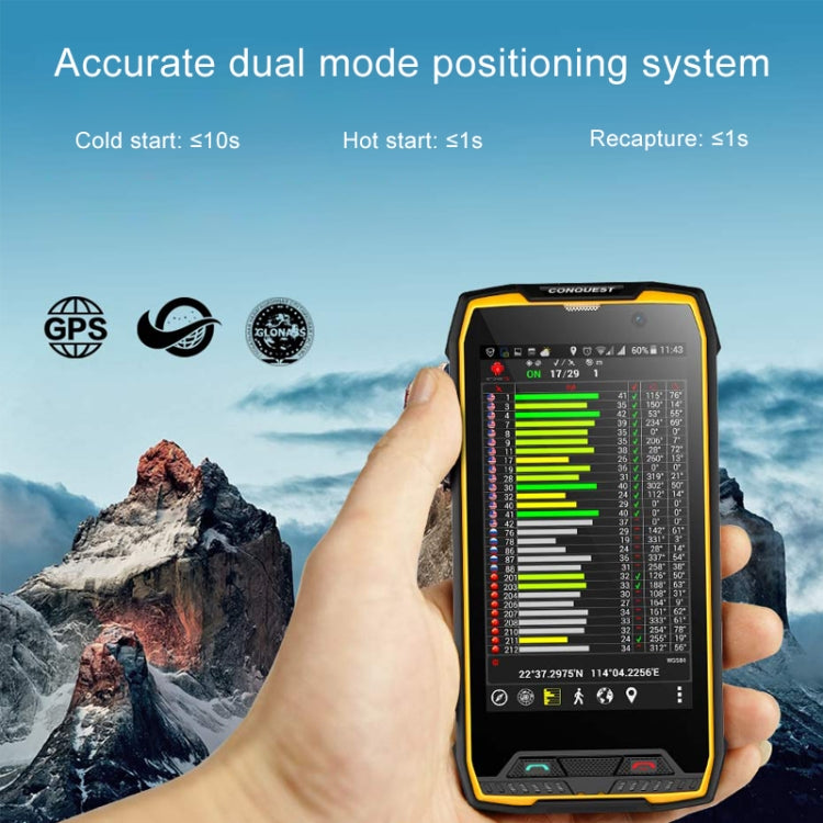Conquest S11, 6GB+128GB, Walkie Talkie Function, RFID, 2W DMR, 7000mAh Battery, IP68 Waterproof Dustproof Shockproof, Fingerprint Identification, 5.0 inch Android 7.0 MTK6757 Octa Core up to 2.6GHz, Network: 4G, NFC, RFID, POC(Red)