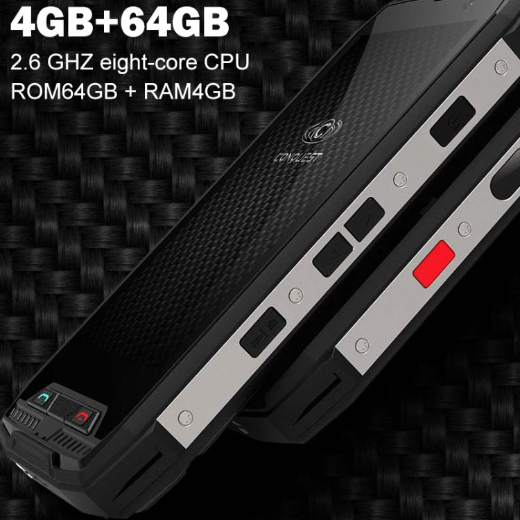Conquest S11, 4GB+64GB, Walkie Talkie Function, RFID, 2W DMR, 7000mAh Battery, IP68 Waterproof Dustproof Shockproof, Fingerprint Identification, 5.0 inch Android 7.0 MTK6757 Octa Core up to 2.6GHz, Network: 4G, NFC, RFID, POC(Yellow)