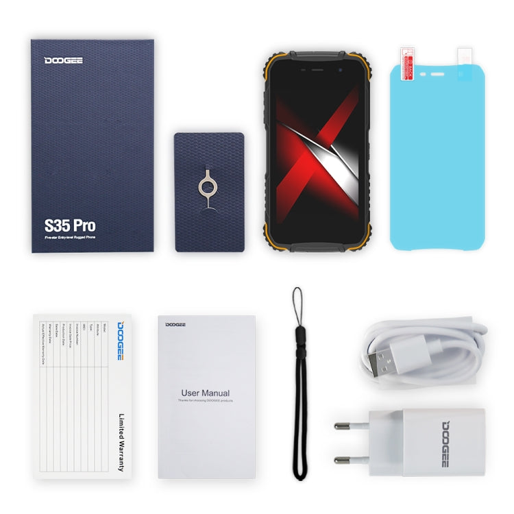 [HK Warehouse] DOOGEE S35 Pro Rugged Phone, 4GB+32GB, IP68/IP69K Waterproof Dustproof Shockproof, MIL-STD-810G, 4350mAh Battery, Triple Back Cameras,  Face Identification, 5.0 inch Android 10 MTK6761V/WE A20 Quad Core up to 1.8GHz, Network: 4G, OTG