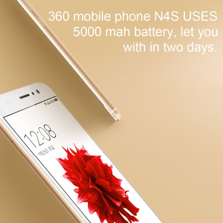 360 N4S, 4GB+32GB, Fingerprint Identification, 5000mAh Battery, 5.5 inch Android 6.0 MTK Helio X20 Deca Core 2.1GHz, Support OTG, Dual SIM, Network: 4G(Gold)