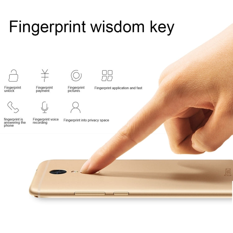 360 N4S, 4GB+64GB, Fingerprint Identification, 5000mAh Battery, 5.5 inch Android 6.0 MTK Helio X20 Deca Core 2.1GHz, Support OTG, Dual SIM, Network: 4G(Gold)