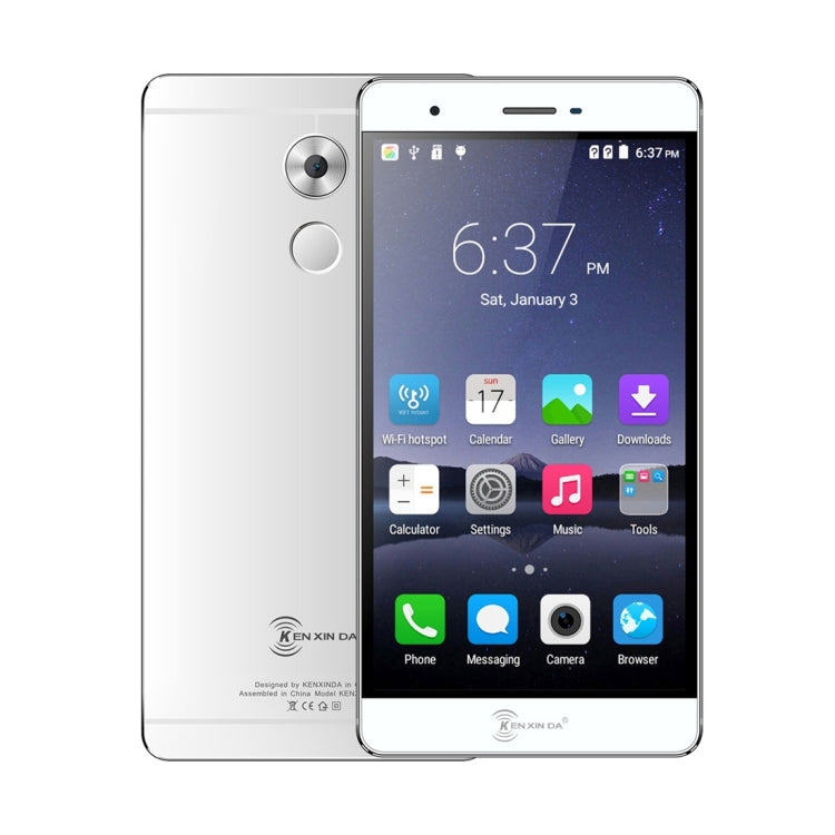 [HK Warehouse] KEN XIN DA R7s, 2GB+16GB, Back Fingerprint Identification, Dual SIM, Dual Camera, 5.5 inch FHD Screen, Android 6.0, MTK6753 Octa Core 1.3GHz, Support Bluetooth, GPS, Network: 4G(Silver)