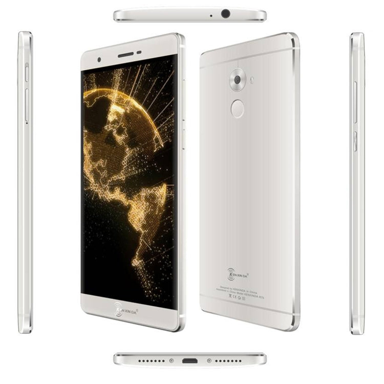 [HK Warehouse] KEN XIN DA R7s, 2GB+16GB, Back Fingerprint Identification, Dual SIM, Dual Camera, 5.5 inch FHD Screen, Android 6.0, MTK6753 Octa Core 1.3GHz, Support Bluetooth, GPS, Network: 4G(Silver)