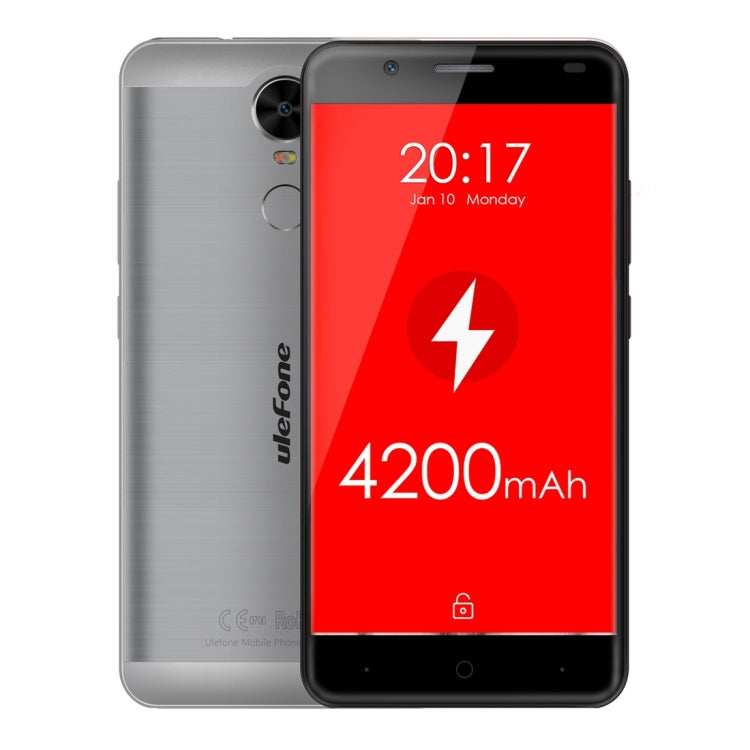 [HK Warehouse] Ulefone Tiger, 2GB+16GB, SONY 4200mAh Big Battery, Back Fingerprint Identification, Brushed Metal Body, 5.5 inch HD Screen, Android 6.0 OS, MT6737 Quad Core 1.3GHz, Support OTG & 128GB TF Card, Network: 4G/3G/2G