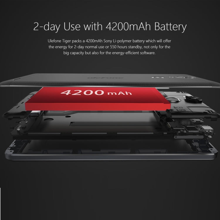 [HK Warehouse] Ulefone Tiger, 2GB+16GB, SONY 4200mAh Big Battery, Back Fingerprint Identification, Brushed Metal Body, 5.5 inch HD Screen, Android 6.0 OS, MT6737 Quad Core 1.3GHz, Support OTG & 128GB TF Card, Network: 4G/3G/2G