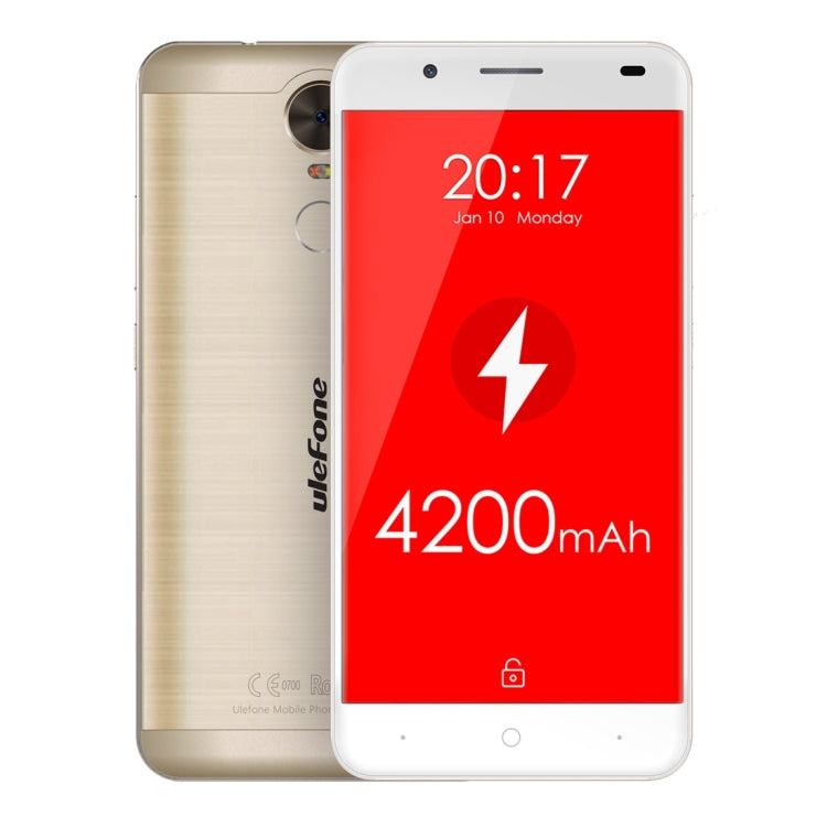 [HK Warehouse] Ulefone Tiger, 2GB+16GB, SONY 4200mAh Big Battery, Back Fingerprint Identification, Brushed Metal Body, 5.5 inch HD Screen, Android 6.0 OS, MT6737 Quad Core 1.3GHz, Support OTG & 128GB TF Card, Network: 4G/3G/2G