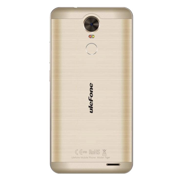 [HK Warehouse] Ulefone Tiger, 2GB+16GB, SONY 4200mAh Big Battery, Back Fingerprint Identification, Brushed Metal Body, 5.5 inch HD Screen, Android 6.0 OS, MT6737 Quad Core 1.3GHz, Support OTG & 128GB TF Card, Network: 4G/3G/2G