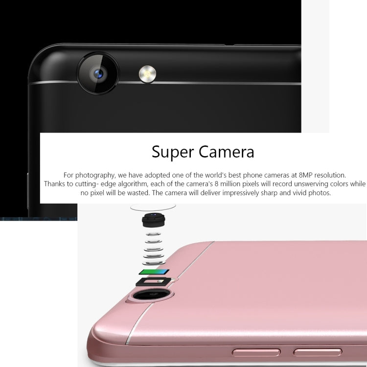 [HK Warehouse] Ulefone U008 Pro, 2GB+16GB, Dual SIM, Dual Camera, 5.0 inch HD Screen, Android 6.0 OS, MT6737 Quad Core 1.3GHz, Support 2.4G WiFi & Bluetooth 4.0 & GPS & FM & 128GB TF Card, Network: 4G/3G/2G(Rose Gold)