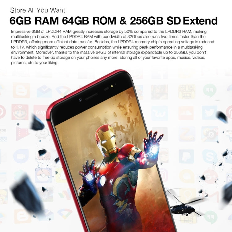 [HK Warehouse] Ulefone T1, 6GB+64GB, Global Version, Front Fingerprint Identification, Dual Back Cameras, 5.5 inch Android 7.0 MTK Helio P25 Octa Core 64-bit up to 2.6GHz, OTG, Network: 4G, Dual SIM