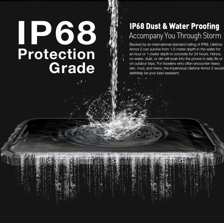 [HK Warehouse] Ulefone Armor 2 Rugged Phone, 6GB+64GB, IP68 Waterproof Dustproof Shockproof, Fingerprint Identification, 5.0 inch Android 7.0 MTK Helio P25 Octa Core 64-bit up to 2.6GHz, Network: 4G, NFC, OTG, Dual SIM