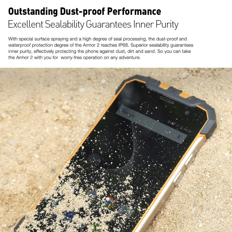 [HK Warehouse] Ulefone Armor 2 Rugged Phone, 6GB+64GB, IP68 Waterproof Dustproof Shockproof, Fingerprint Identification, 5.0 inch Android 7.0 MTK Helio P25 Octa Core 64-bit up to 2.6GHz, Network: 4G, NFC, OTG, Dual SIM