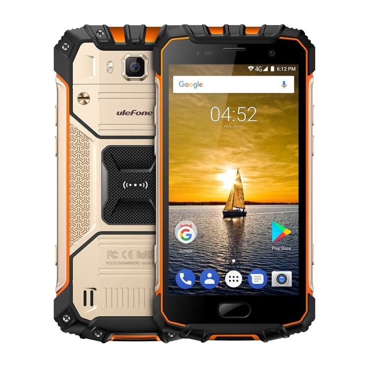 [HK Warehouse] Ulefone Armor 2 Rugged Phone, 6GB+64GB, IP68 Waterproof Dustproof Shockproof, Fingerprint Identification, 5.0 inch Android 7.0 MTK Helio P25 Octa Core 64-bit up to 2.6GHz, Network: 4G, NFC, OTG, Dual SIM