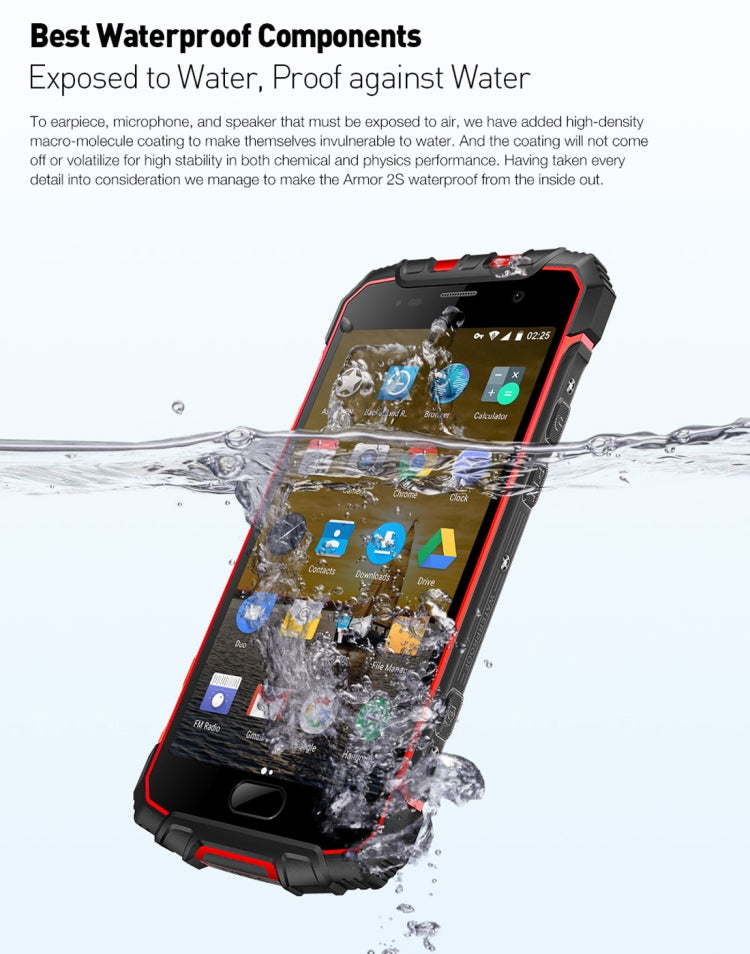 [HK Warehouse] Ulefone Armor 2S Triple Proofing Phone, 2GB+16GB, IP68 Waterproof Dustproof Shockproof, Fingerprint Identification, 5.0 inch Sharp Android 7.0 MTK6737T Quad Core 64-bit up to 1.5GHz, Network: 4G, NFC, OTG, VoLTE