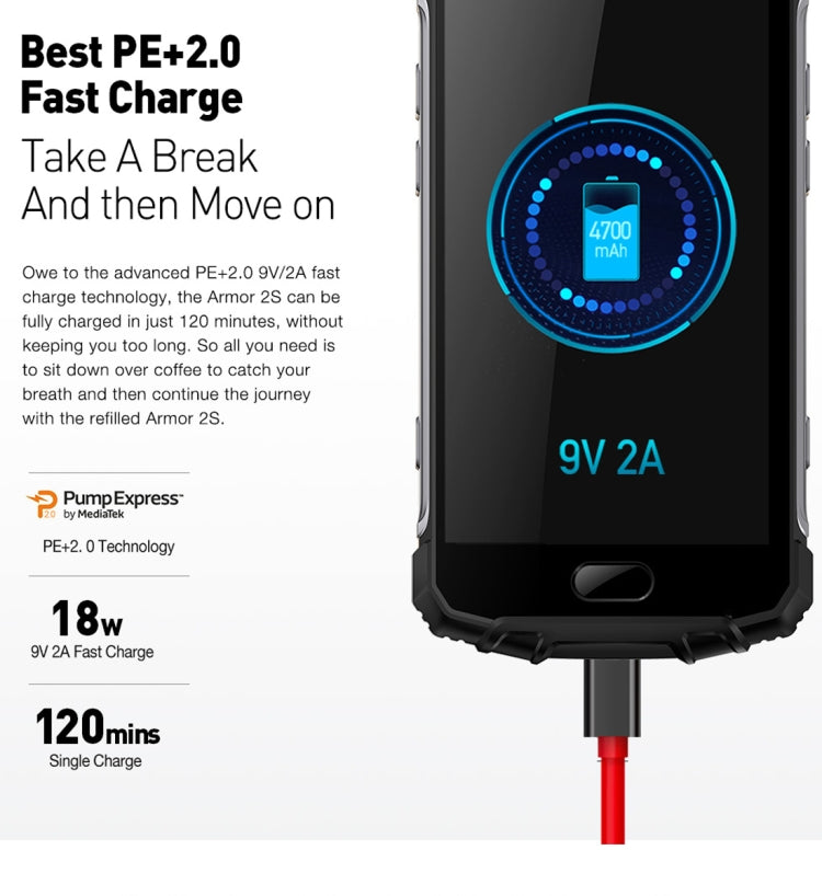 [HK Warehouse] Ulefone Armor 2S Triple Proofing Phone, 2GB+16GB, IP68 Waterproof Dustproof Shockproof, Fingerprint Identification, 5.0 inch Sharp Android 7.0 MTK6737T Quad Core 64-bit up to 1.5GHz, Network: 4G, NFC, OTG, VoLTE