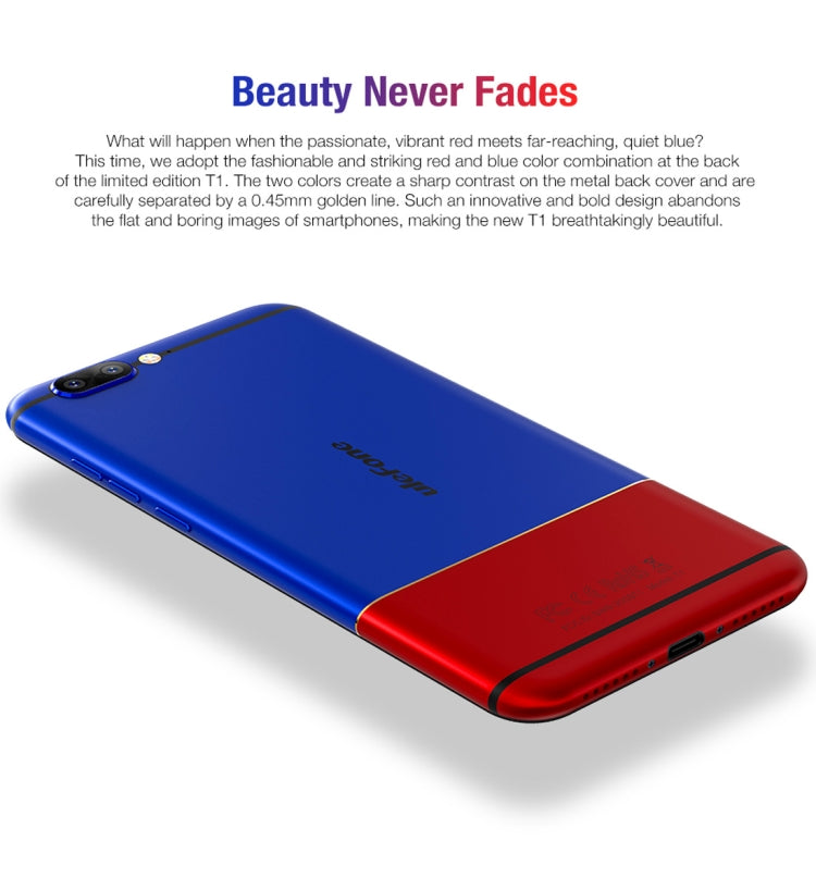 [HK Warehouse] Ulefone T1, 6GB+128GB, Front Fingerprint Identification, Dual Back Cameras, 5.5 inch Android 7.0 MTK Helio P25 Octa Core 64-bit up to 2.6GHz, OTG, Network: 4G, Dual SIM