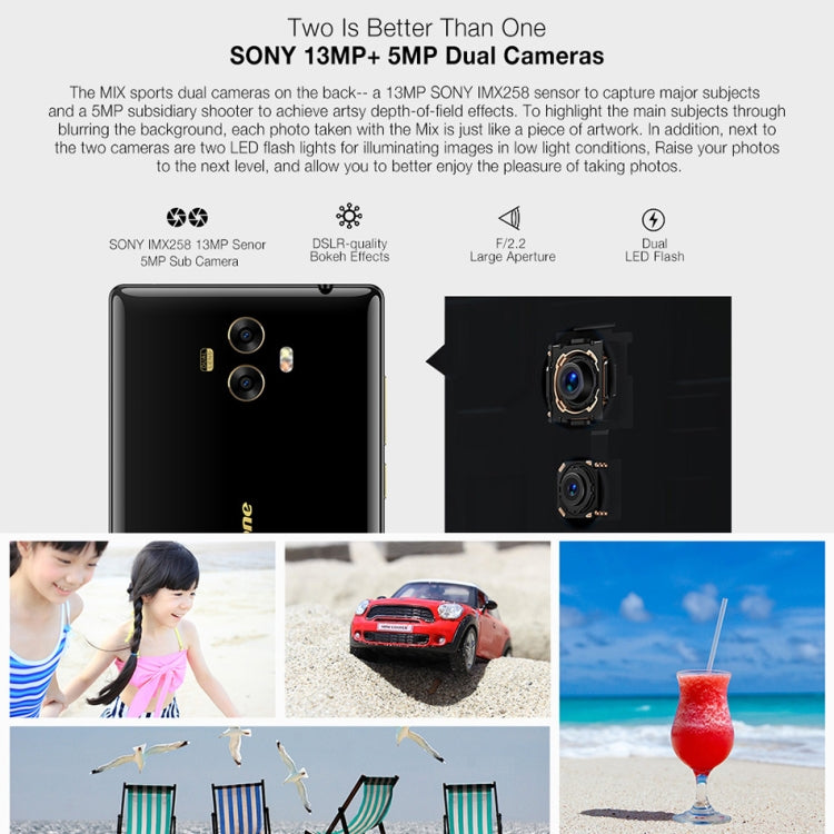 [HK Warehouse] Ulefone MIX, 4GB+64GB, Front Fingerprint Identification, Dual Back Cameras, 5.5 inch Android 7.0 MTK6750T Octa Core 64-bit up to 1.5GHz, OTG, Network: 4G, Dual SIM