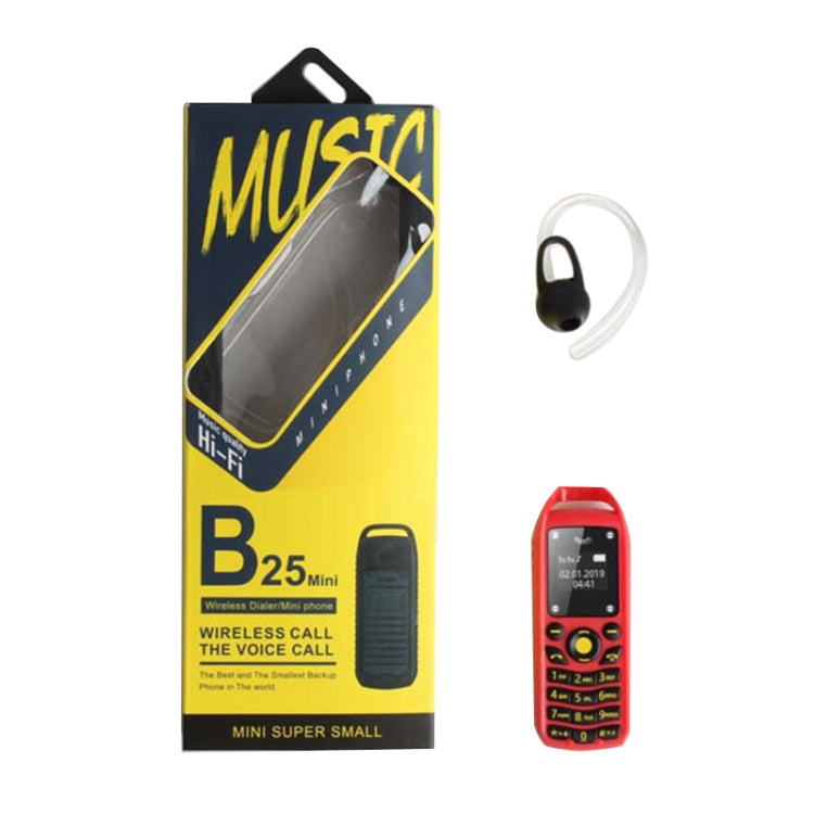 Mini B25 Headphone Mobile Phone, Hands Free Bluetooth Dialer Headphone, MP3 Music, Dual SIM, Network: 2G