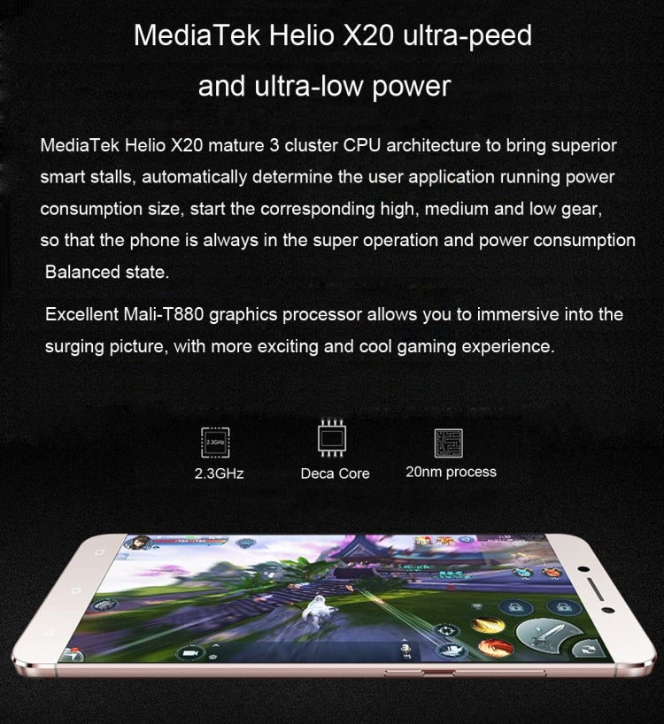 Letv LeEco Le S3 Pro X626, 4GB+32GB, Fingerprint Identification, 5.5 inch EUI 5.8 (Android 6.0) MTK Helio X20 Deca Core up to 2.3GHz, Network: 4G(Gold)
