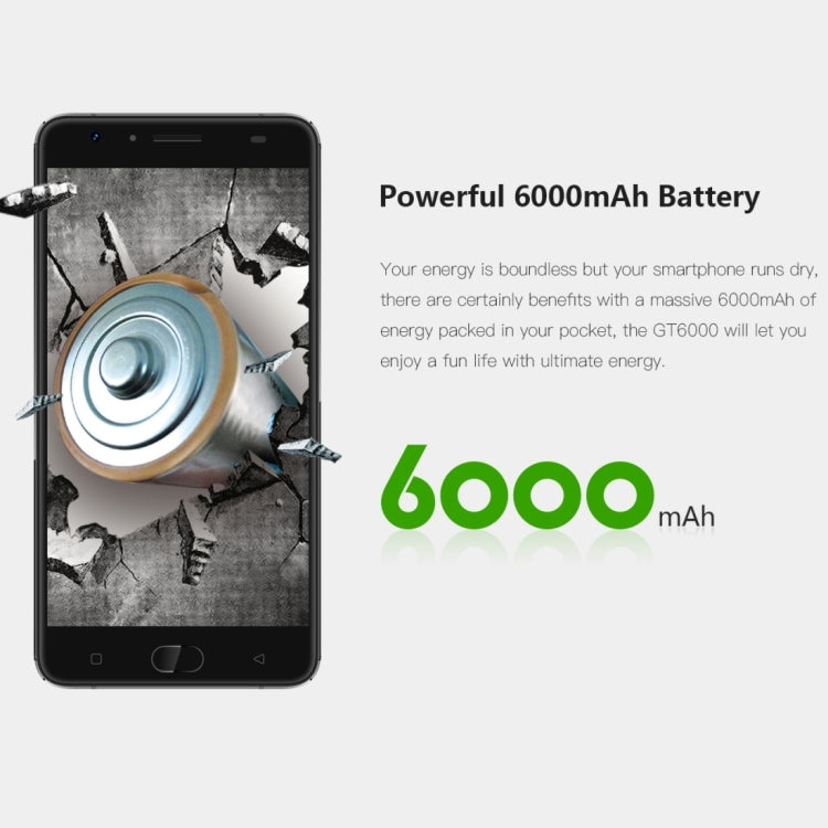 [HK Warehouse] Gretel GT6000, 2GB+16GB, Dual Back Cameras, 6000mAh Large Battery, Front Fingerprint Identification, 5.5 inch Sharp Screen Android 7.0 MTK6737 Quad Core up to 1.3GHz, Network: 4G, Dual SIM, HOME Key(Blue)