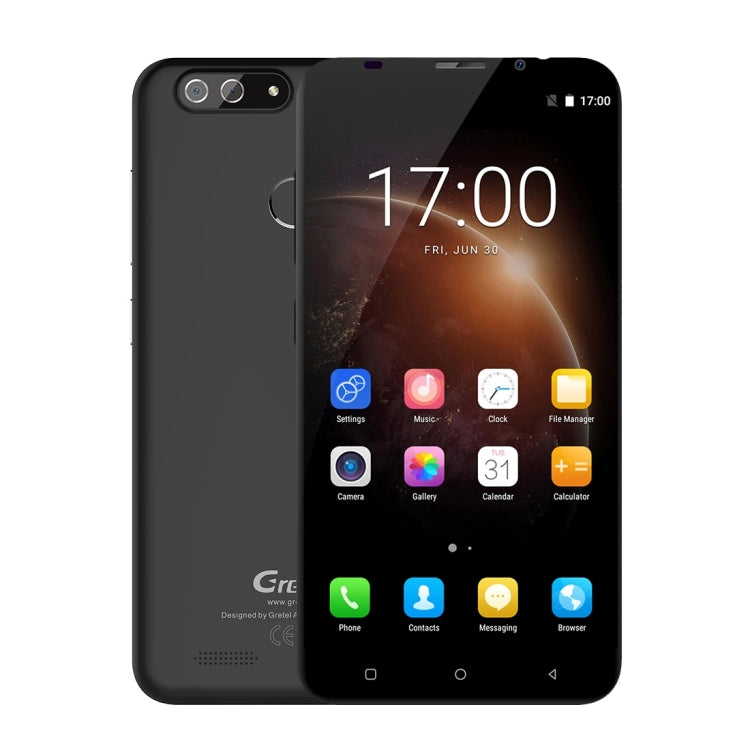 [HK Warehouse] Gretel S55, 1GB+16GB, Dual Back Cameras, Fingerprint Identification,  5.5 inch Android 7.0  MTK6580A Quad Core up to 1.3GHz, Network: 3G, Dual SIM