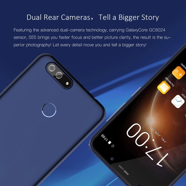 [HK Warehouse] Gretel S55, 1GB+16GB, Dual Back Cameras, Fingerprint Identification,  5.5 inch Android 7.0  MTK6580A Quad Core up to 1.3GHz, Network: 3G, Dual SIM