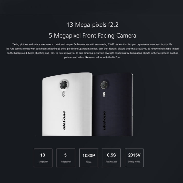 [HK Warehouse] Ulefone Be Pure Lite,  1GB+8GB, 5.0 inch Android 6.0 MTK6580 Quad Core up to 1.3GHz, Network: 3G,  Dual SIM