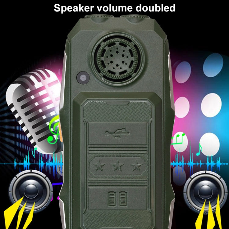 W2023 Triple Proofing Elder Phone, Waterproof Shockproof Dustproof, 2400mAh Battery, 2.4 inch, MTK67261D, 21 Keys, LED Flashlight, FM, Dual SIM(Green)