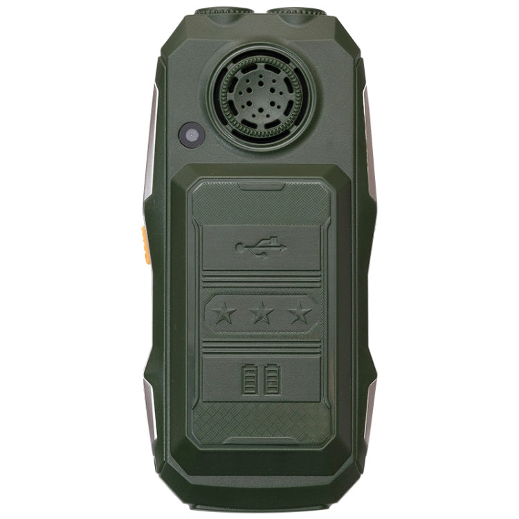 W2023 Triple Proofing Elder Phone, Waterproof Shockproof Dustproof, 2400mAh Battery, 2.4 inch, MTK67261D, 21 Keys, LED Flashlight, FM, Dual SIM(Green)