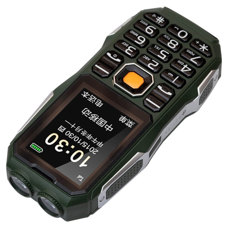 W2023 Triple Proofing Elder Phone, Waterproof Shockproof Dustproof, 2400mAh Battery, 2.4 inch, MTK67261D, 21 Keys, LED Flashlight, FM, Dual SIM(Green)
