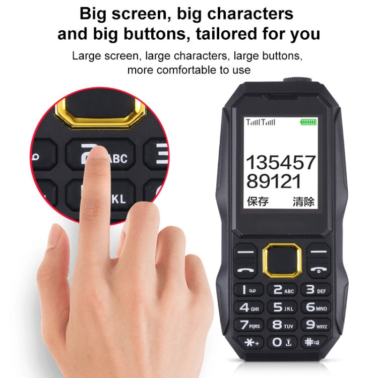 U002 Triple Proofing Elder Phone, Waterproof Shockproof Dustproof, 1200mAh Battery, 1.77 inch, Spreadtrum 6531E, 21 Keys, LED Flashlight, FM, BT, Dual SIM