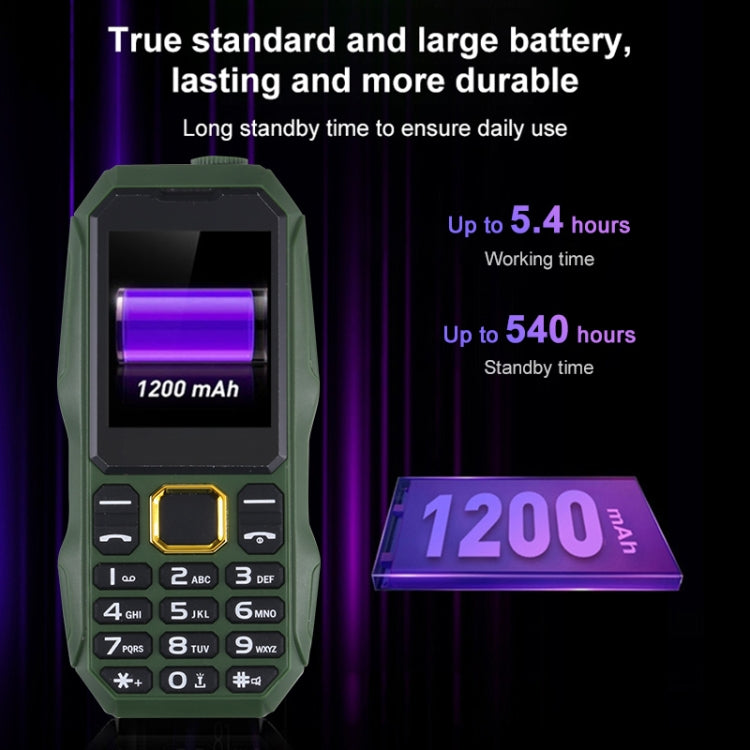 U002 Triple Proofing Elder Phone, Waterproof Shockproof Dustproof, 1200mAh Battery, 1.77 inch, Spreadtrum 6531E, 21 Keys, LED Flashlight, FM, BT, Dual SIM