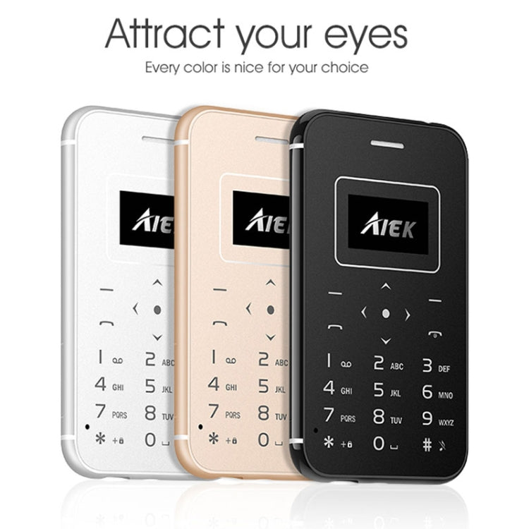AIEK X8 Card Mobile Phone, 0.96 inch Screen, MT6261M, 21 Keys, MP3, LED Torch, FM, Bluetooth, GSM