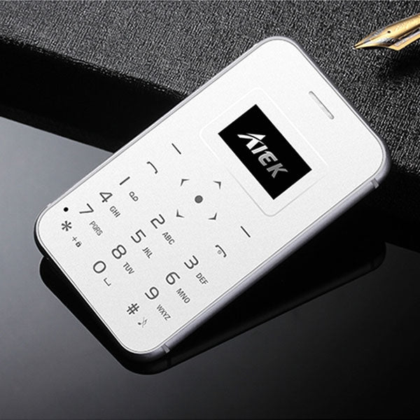 AIEK X8 Card Mobile Phone, 0.96 inch Screen, MT6261M, 21 Keys, MP3, LED Torch, FM, Bluetooth, GSM
