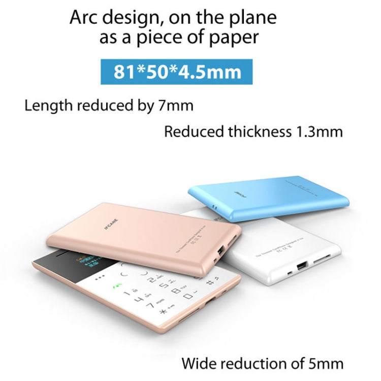iFcane E2 Card Mobile Phone, 0.96 inch Screen, 21 Keys, Touch Sensitive Buttons, MP3, TF, FM,  GSM(White)