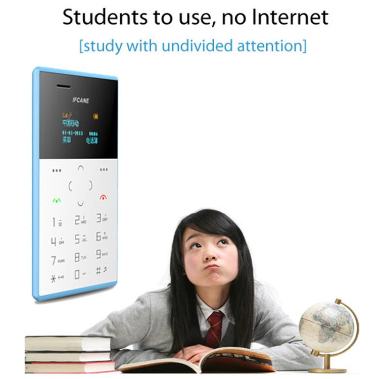iFcane E2 Card Mobile Phone, 0.96 inch Screen, 21 Keys, Touch Sensitive Buttons, MP3, TF, FM,  GSM(White)