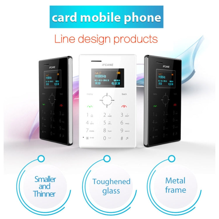 iFcane E3 Card Mobile Phone, 0.96 inch Screen, 21 Keys, MP3, TF, FM,  GSM