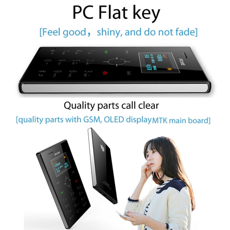 iFcane E3 Card Mobile Phone, 0.96 inch Screen, 21 Keys, MP3, TF, FM,  GSM