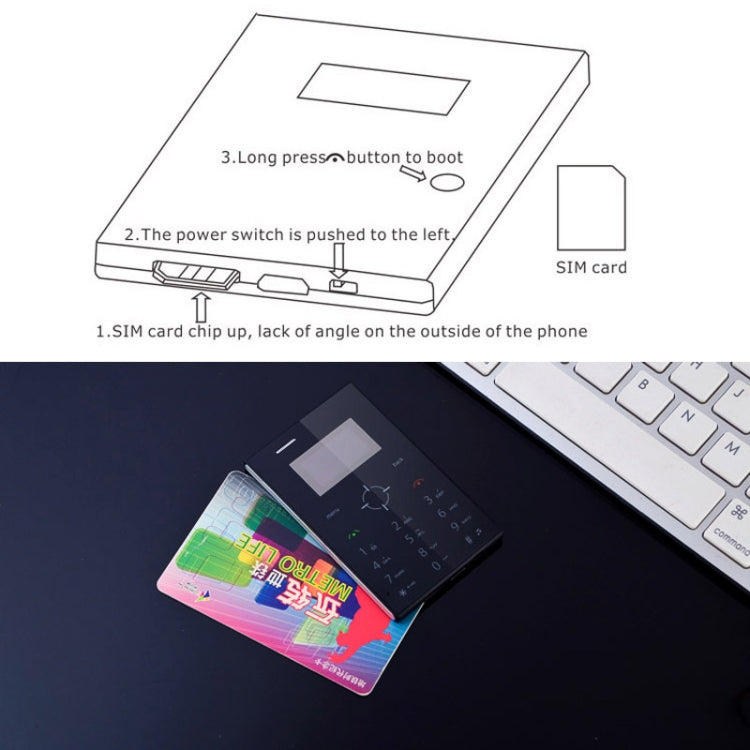 iFcane E3 Card Mobile Phone, 0.96 inch Screen, 21 Keys, MP3, TF, FM,  GSM