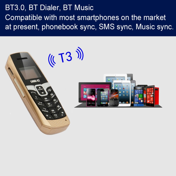 LONG-CZ T3 Mini Mobile Phone, Hands Free Bluetooth Dialer, Bluetooth Music, FM, GSM