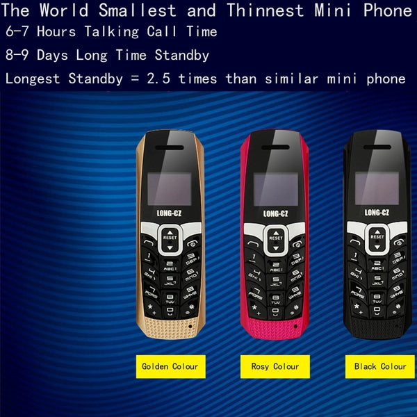 LONG-CZ T3 Mini Mobile Phone, Hands Free Bluetooth Dialer, Bluetooth Music, FM, GSM