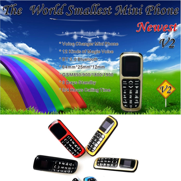 LONG-CZ V2 Mini Mobile Phone, Bluetooth Dialer, Bluetooth Music, GSM