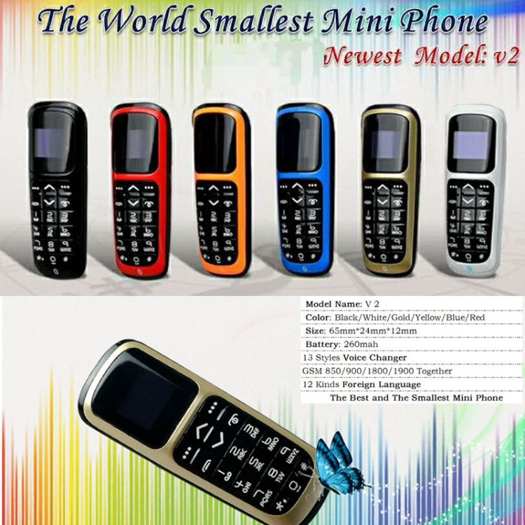 LONG-CZ V2 Mini Mobile Phone, Bluetooth Dialer, Bluetooth Music, GSM