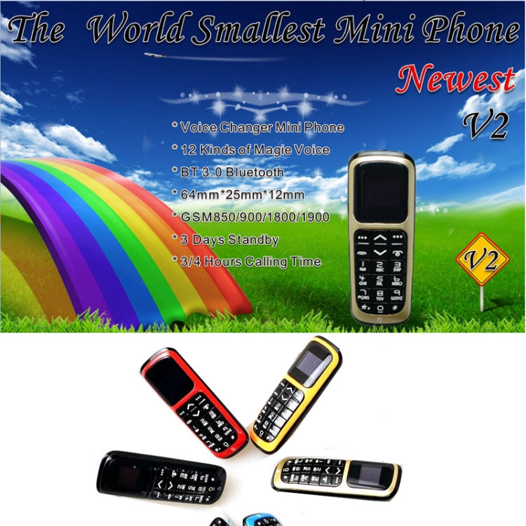 LONG-CZ V2 Mini Mobile Phone, Bluetooth Dialer, Bluetooth Music, GSM